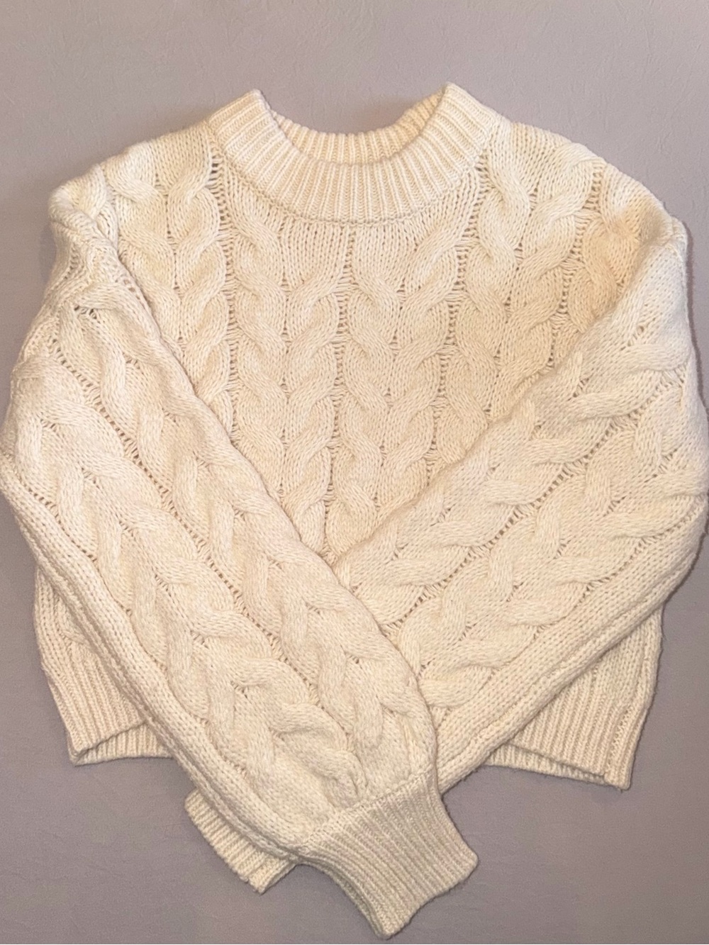 Primark x Rita Ora Off-White Cable Knit Crewneck Sweater